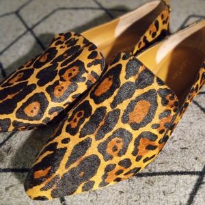 Calvin Klein leopard print calf hair loafer size 9 1/2
